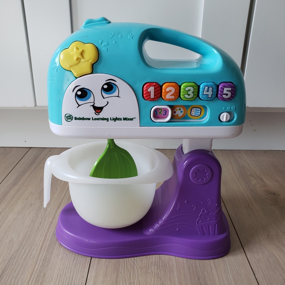 LeapFrog Rainbow Learning Lights Mixer Kids Unisex‎ Blue Interactive Baking Toy